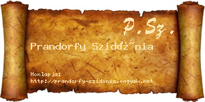 Prandorfy Szidónia névjegykártya